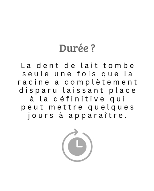 SCM Bellecour - Les dents de lait : durée